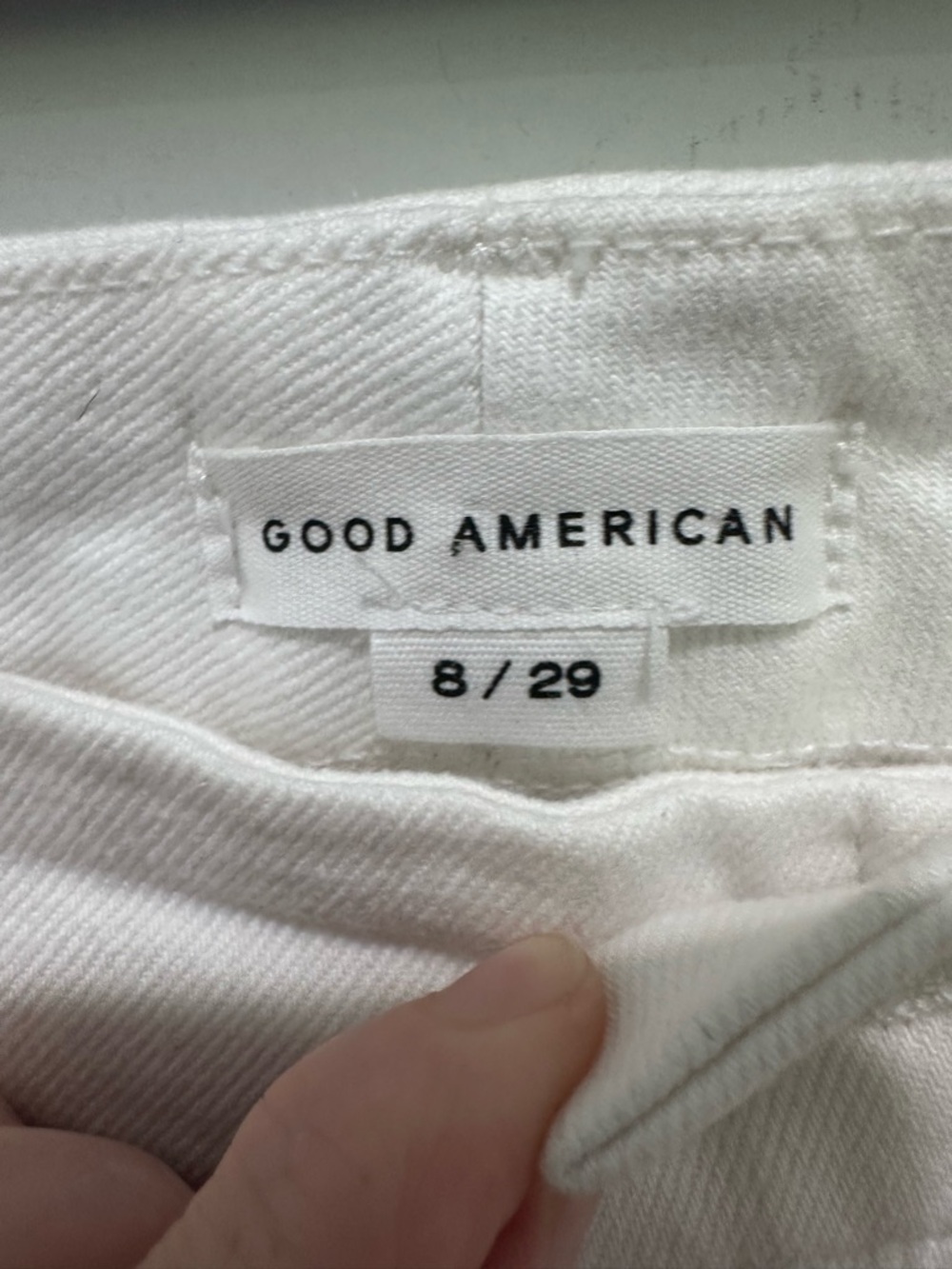 Good American White Denim Wide Leg Jeans size 8/29